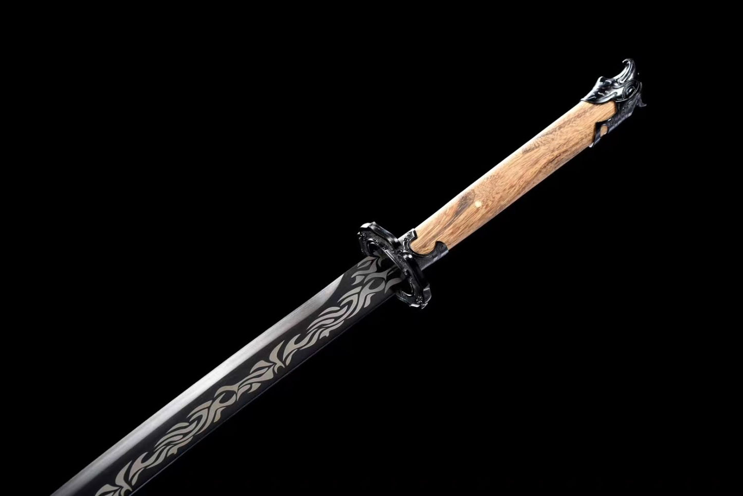 Eagle Sword Real Forged High Carbon Steel Blade,Alloy Fittings,Rosewood Scabbard