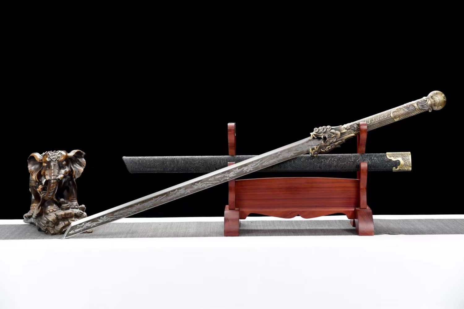 Dragon Handle Tang dao Sword, High Carbon Steel Blade, Martial Arts and Collectible