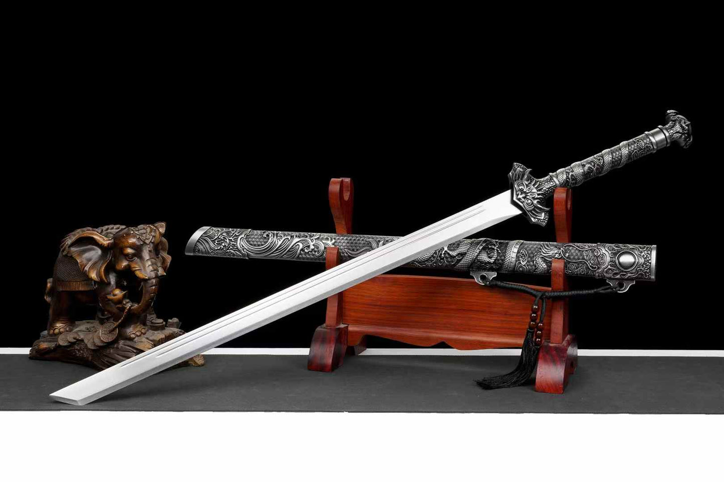 Tang Dao Chinese Sword with Dragon Alloy Scabbard – Traditional Horizontal Saber - Chinese Sword store