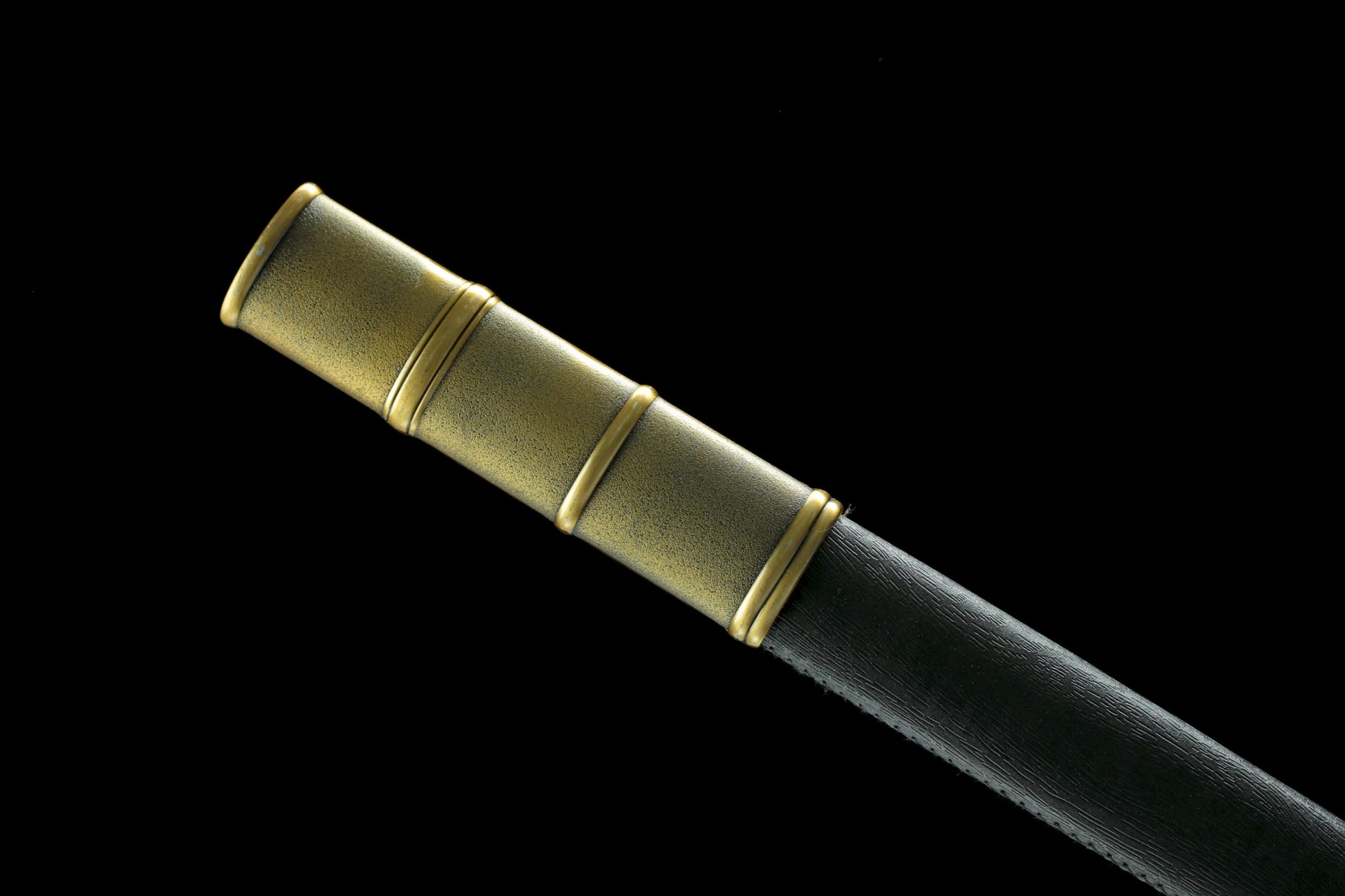 Ring-Pommel Tang Dao | Hand-Forged High Manganese Steel Huanshou Dao with PU Scabbard & Alloy Fittings