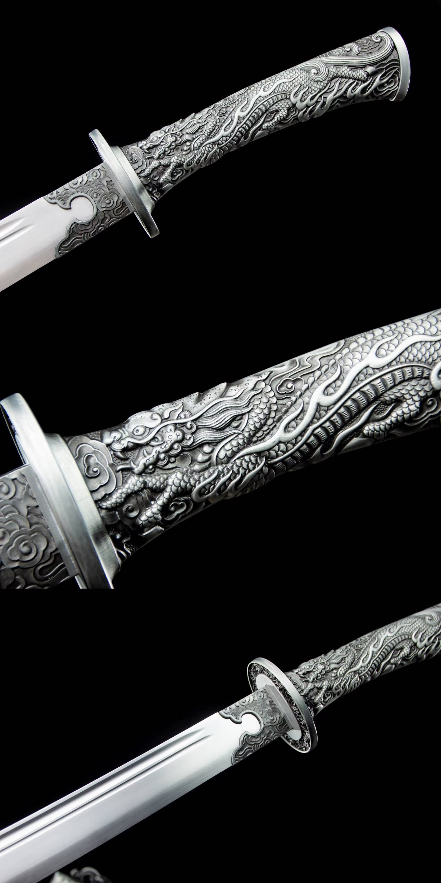 Qing dao Dynasty Army Battle Ready,Forged Blade with Alloy Fittings and Faux Leather Scabbard