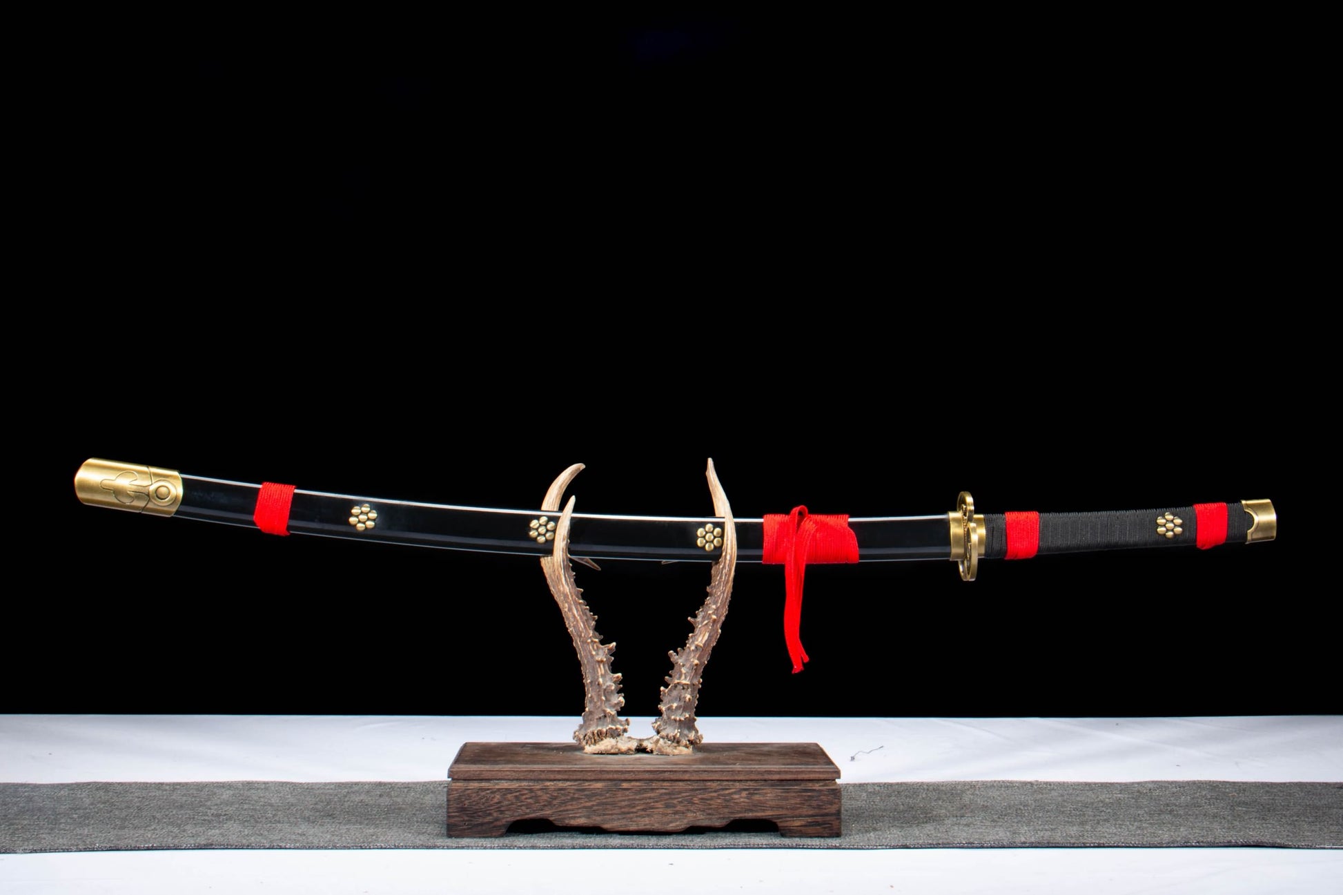LOONGSWORD Enma Inspired Katana – Hand Forged 1065 High Carbon Steel Anime Samurai Sword with Purple Blade Finish