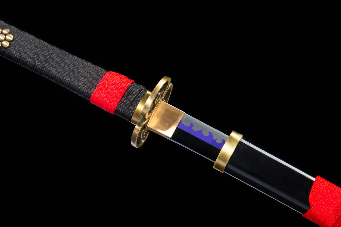 LOONGSWORD Enma Inspired Katana – Hand Forged 1065 High Carbon Steel Anime Samurai Sword with Purple Blade Finish