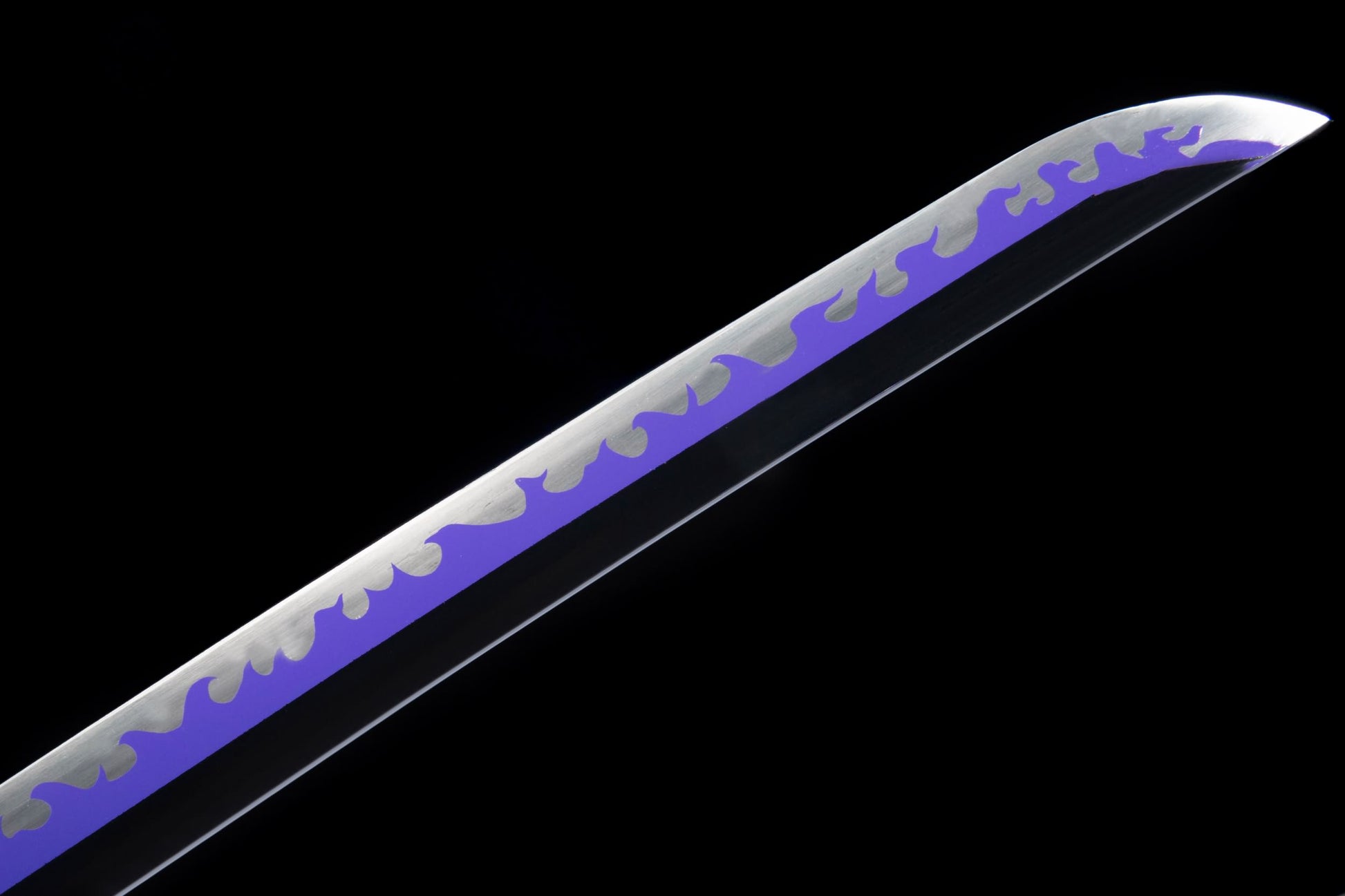 LOONGSWORD Enma Inspired Katana – Hand Forged 1065 High Carbon Steel Anime Samurai Sword with Purple Blade Finish