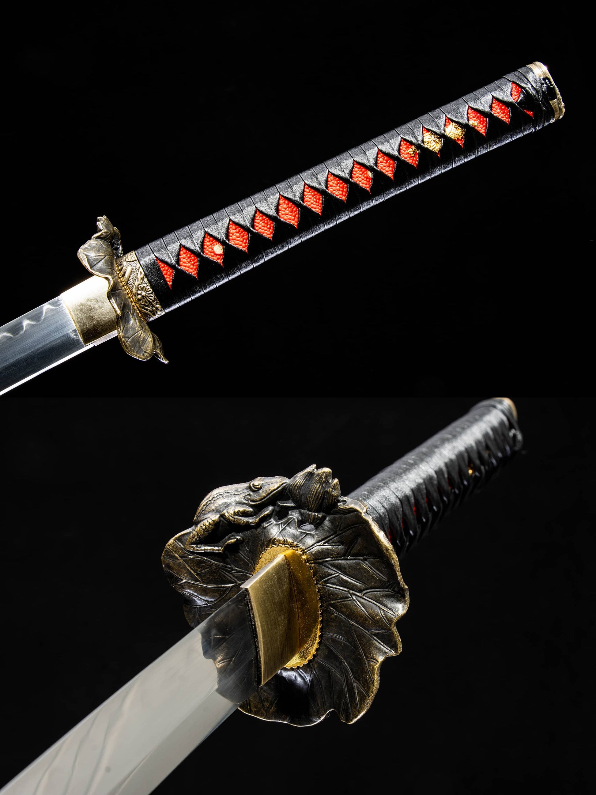 Kotesugiri-Style Katana – 40.7″ T10 Clay-Tempered Blade with Lacquered Wood Saya