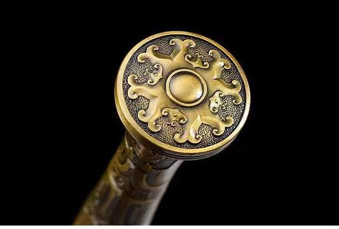 Four Symbols Han Jian | High Carbon Steel Chinese Sword with Blue-Etched Blade & PU Leather Scabbard