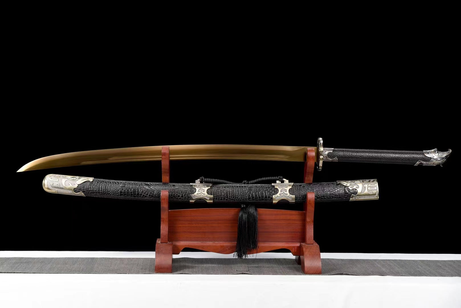 Daq Sword LONGSWORD Handmade Eagle Yanling dao Sword with Forged Golden Blade ...