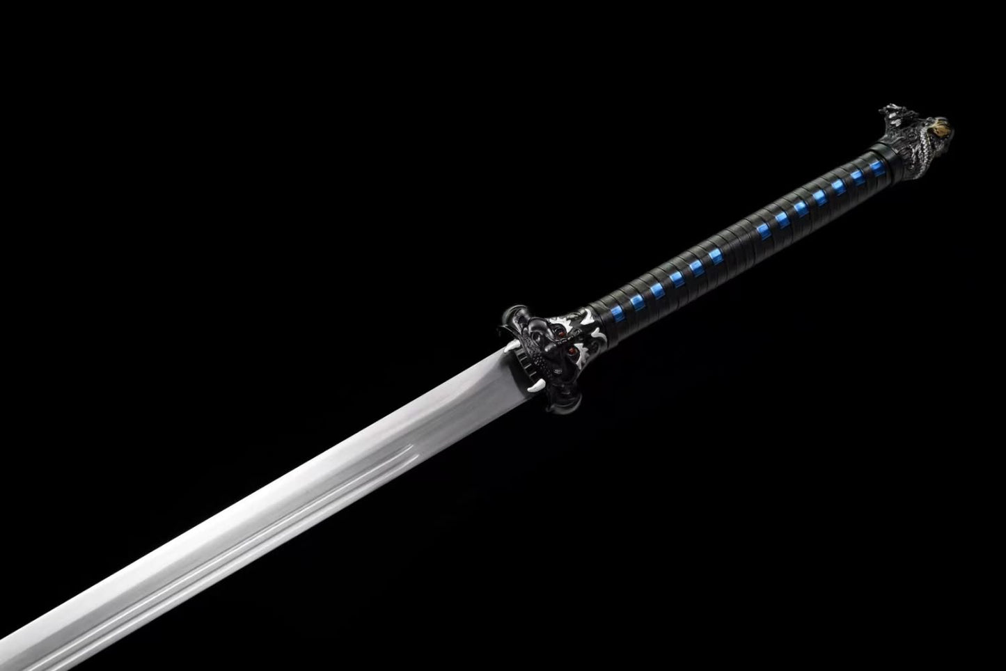 Dragon Tang dao Sword Forged Hollow Blade,Alloy Fittings,Solid Wood Scabbard