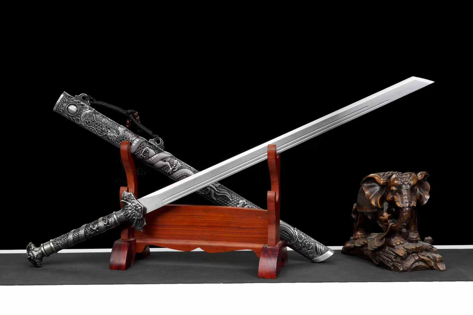 Tang Dao Chinese Sword with Dragon Alloy Scabbard – Traditional Horizontal Saber - Chinese Sword store