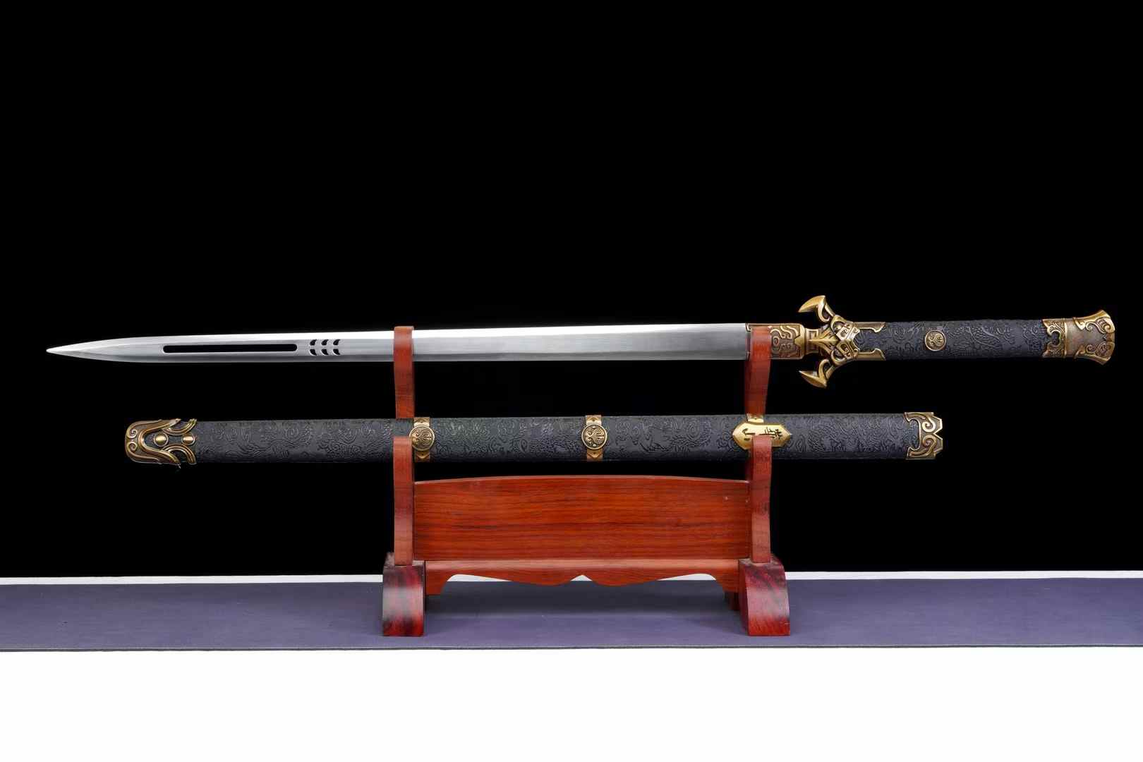 Hollow Huashan Jian – Six-Facet Chinese Straight Sword for Display & Forms