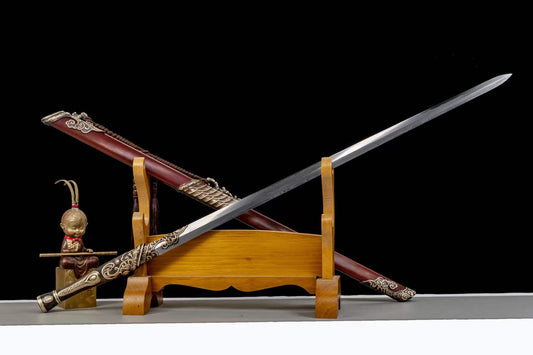 Qingyi Jian | Sanmai 1095-Core Chinese Jian, Folded Pattern Steel & Copper Fittings