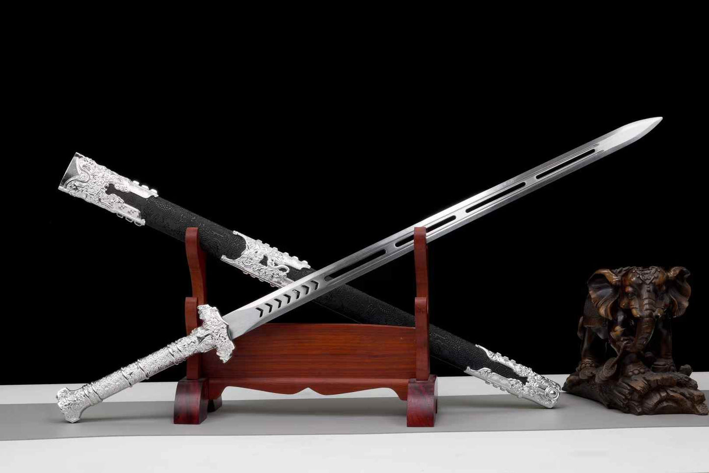 Hollow Xuanyuan Jian – Six-Facet Chinese Straight Sword for Display & Forms - Chinese Sword store