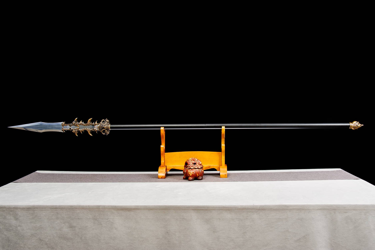 Modular 79" High-Performance Manganese Steel Spear – 21" Blade, Lacquered Iron Shaft & Aluminum Fittings