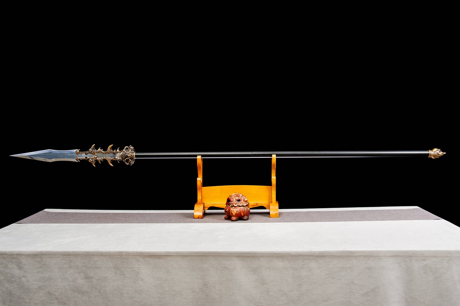 Modular 79" High-Performance Manganese Steel Spear – 21" Blade, Lacquered Iron Shaft & Aluminum Fittings