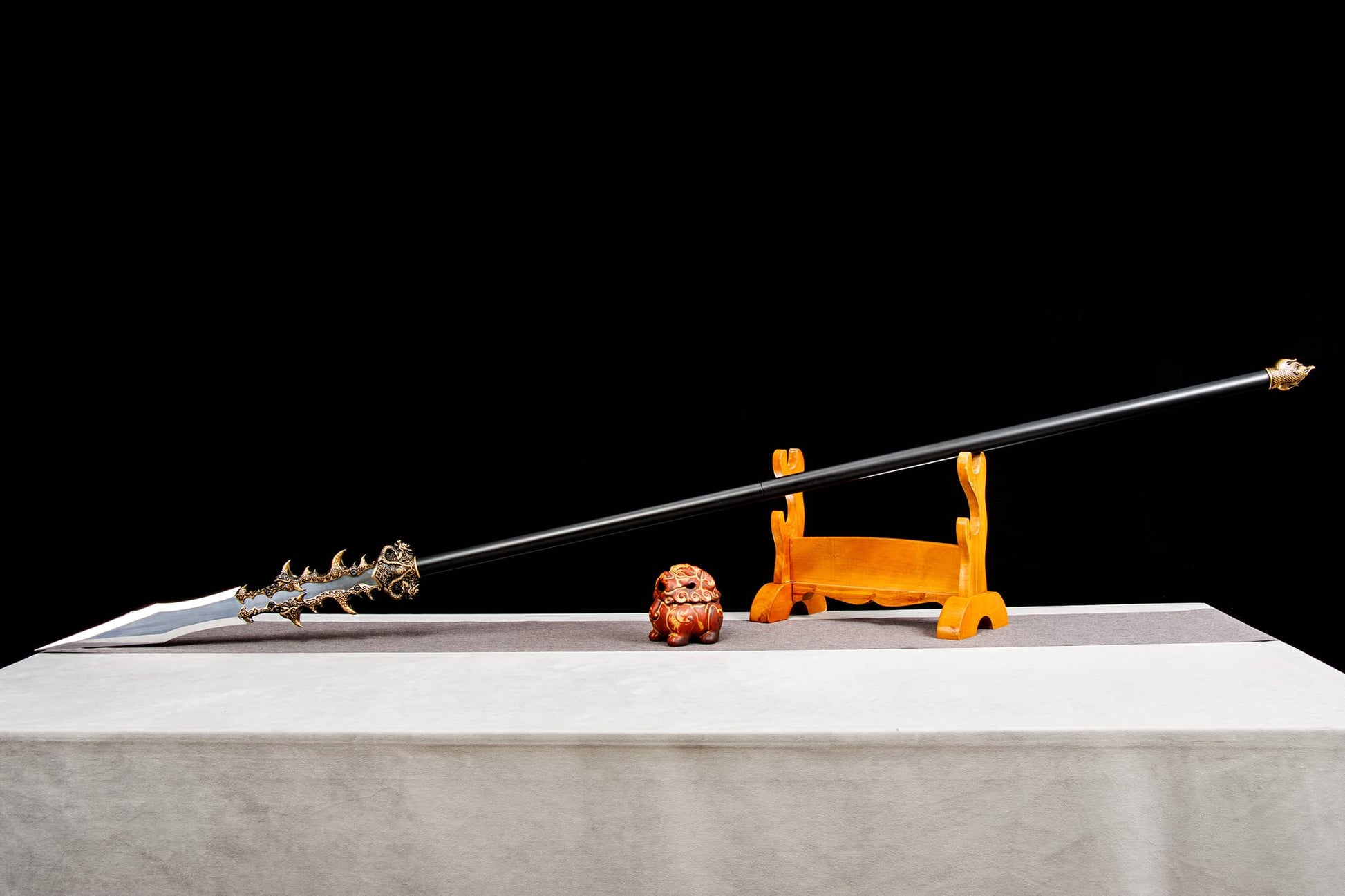 Modular 79" High-Performance Manganese Steel Spear – 21" Blade, Lacquered Iron Shaft & Aluminum Fittings