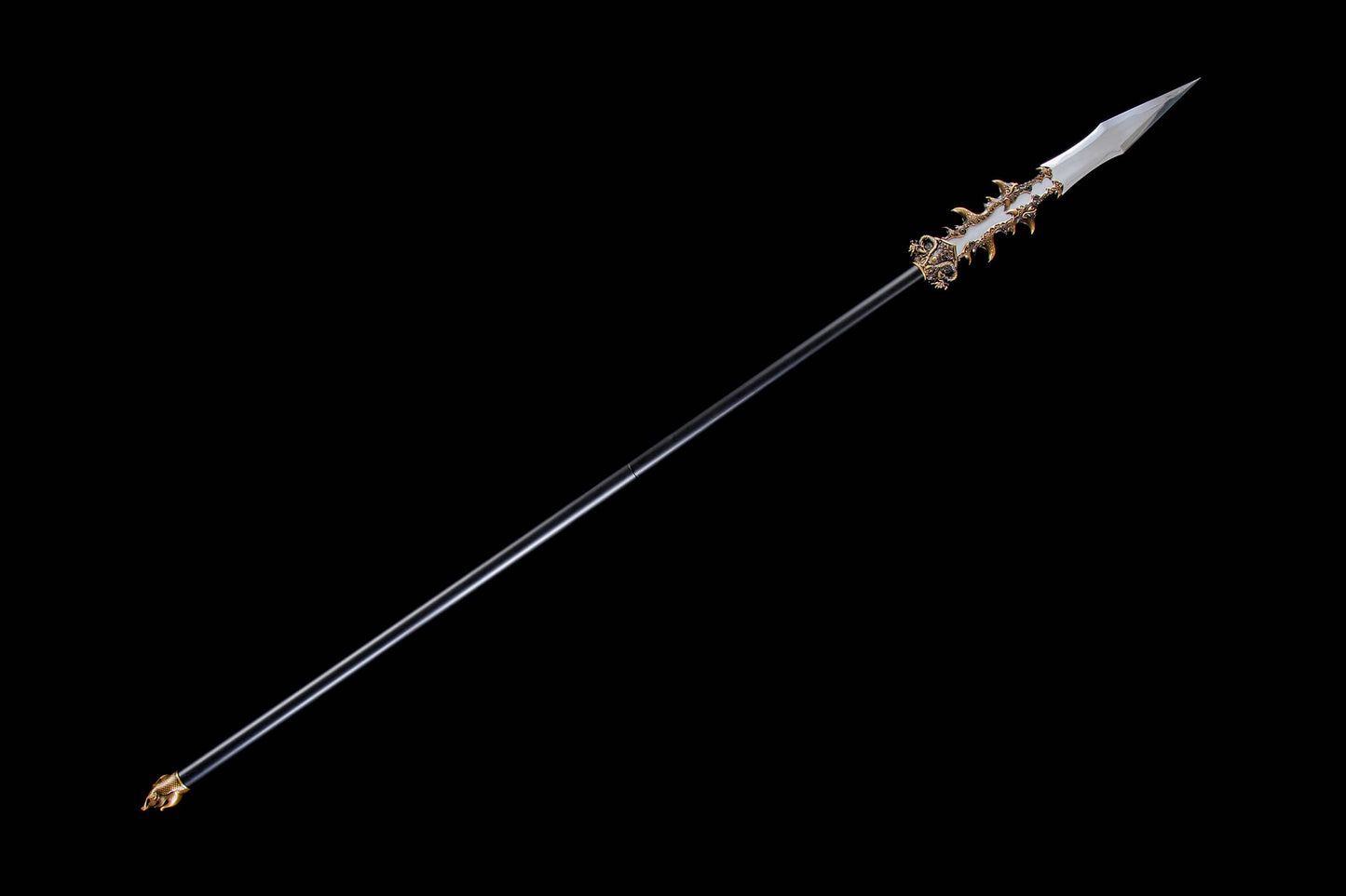 Modular 79" High-Performance Manganese Steel Spear – 21" Blade, Lacquered Iron Shaft & Aluminum Fittings