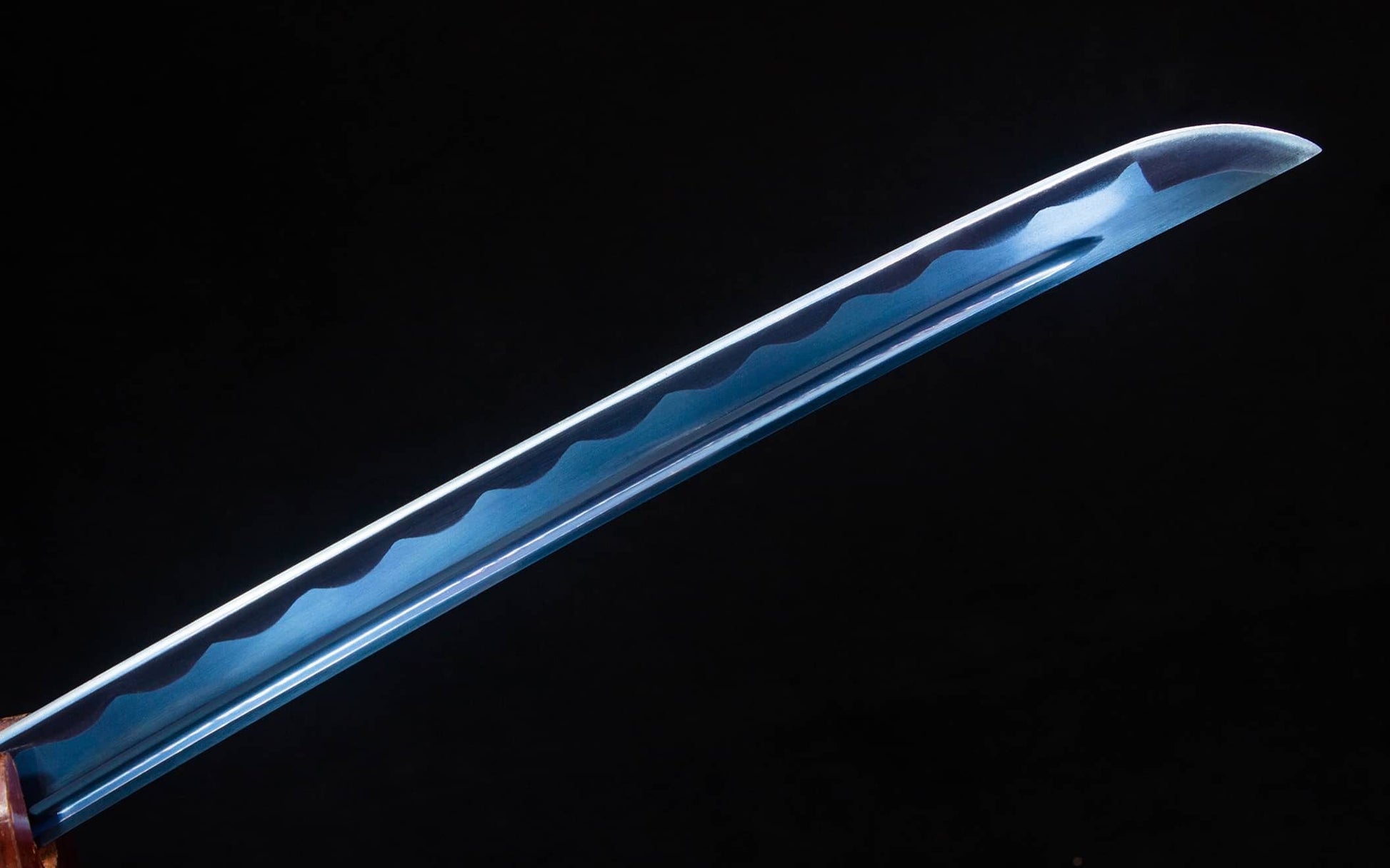 Blue Ice-Lacquer Katana – 41.1″ Manganese-Steel Blade, Navy Cord Wrap