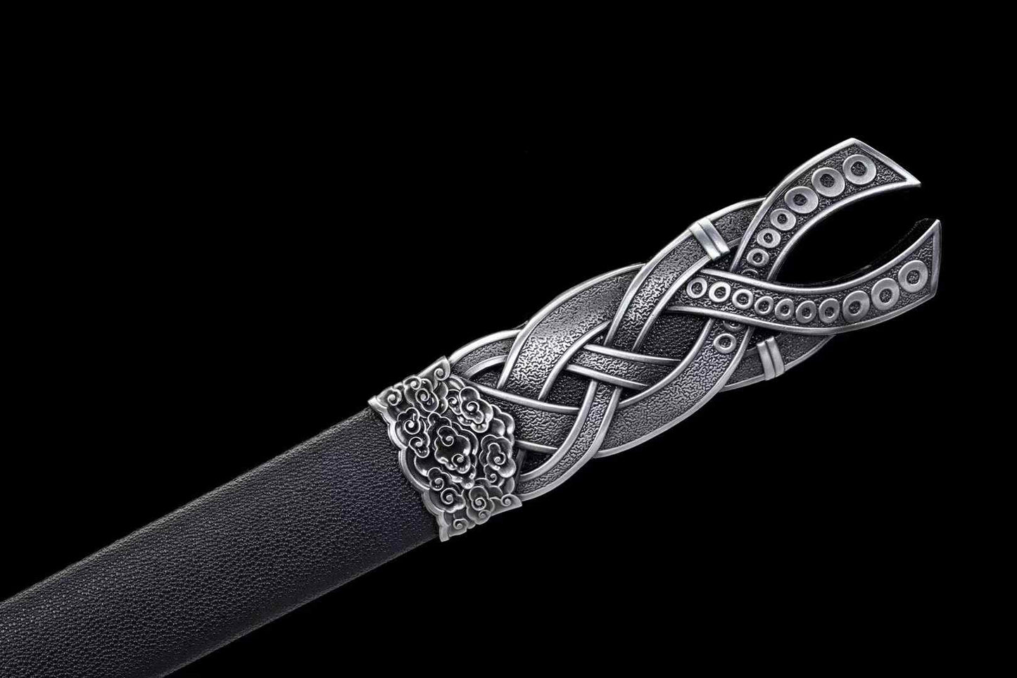 Haoque Han Jian | Hand-Forged High Manganese Steel Chinese Sword with One-Piece Alloy Handle & Wood Scabbard