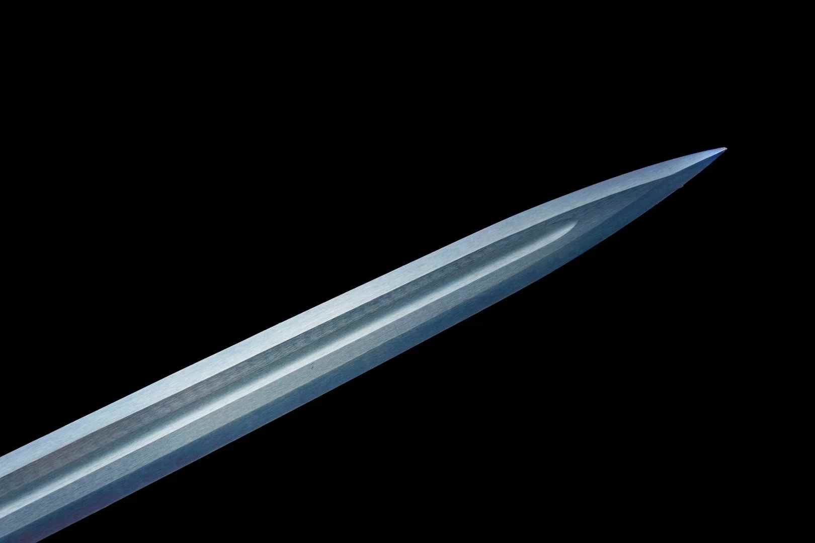 Panlong Jian – Dragon Handle Chinese Sword with Blue Blade & Wood Scabbard