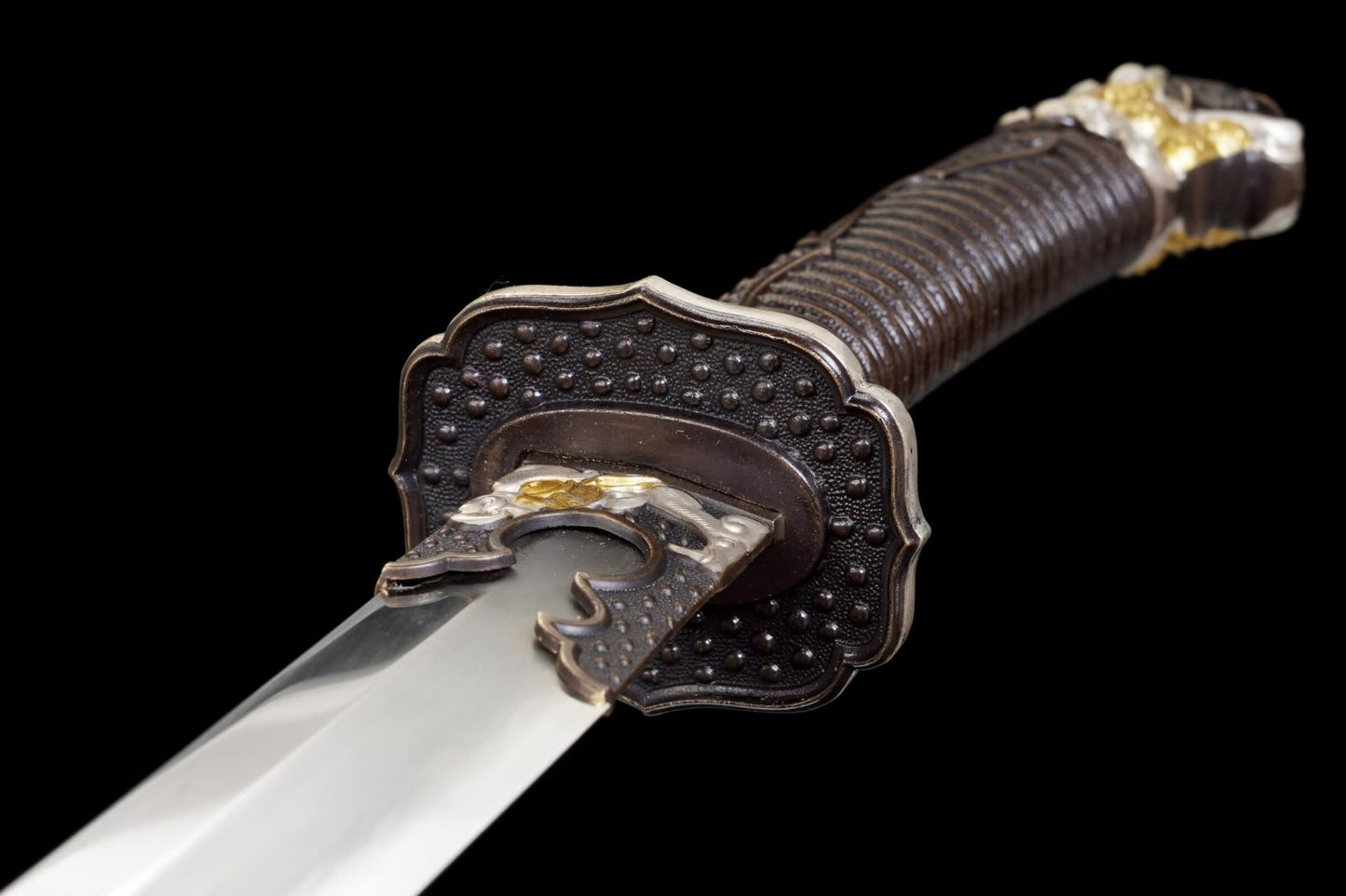 Red Dragon Qing Dao | Hand-Forged Multi-Layer Composite Steel Chinese Saber with Brass Fittings & Camphor Wood Scabbard