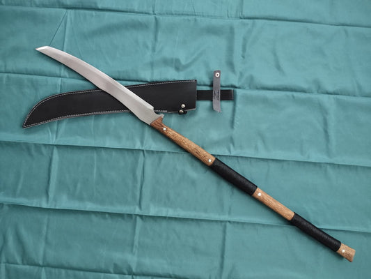 LOONGSWORD,Chinese Long Handle dao Sword Real,Scythe Forged High Carbon Steel Blade