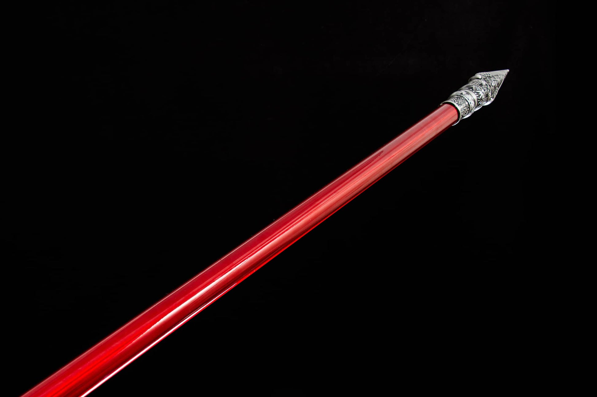 Dragon Spear,Forged Damascus Steel Spearhead,Rosewood Rod