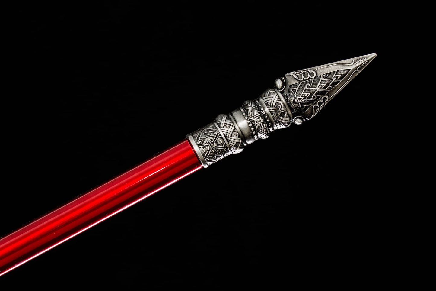 Dragon Spear,Forged Damascus Steel Spearhead,Rosewood Rod