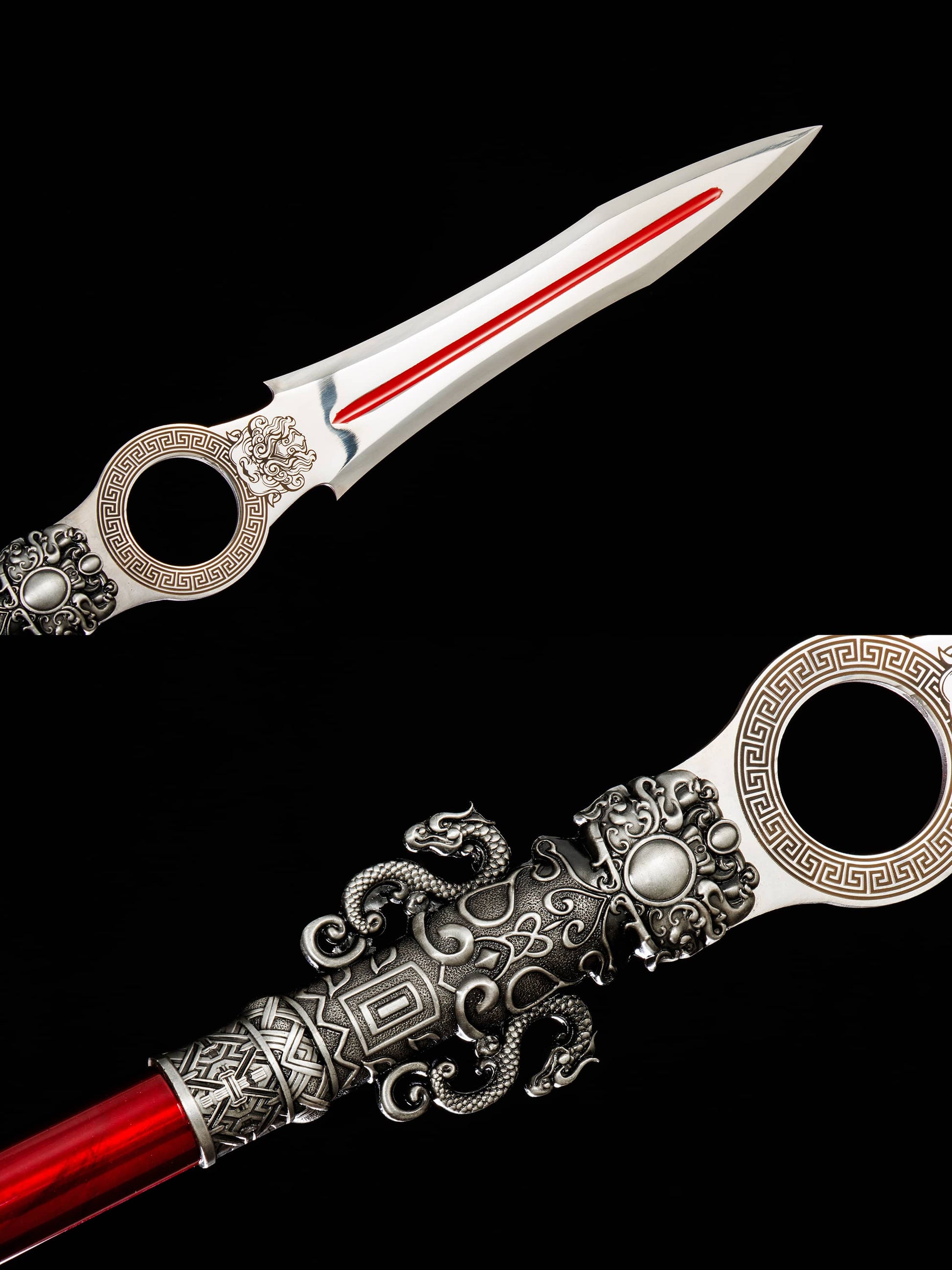 Dragon Spear,Forged Damascus Steel Spearhead,Rosewood Rod