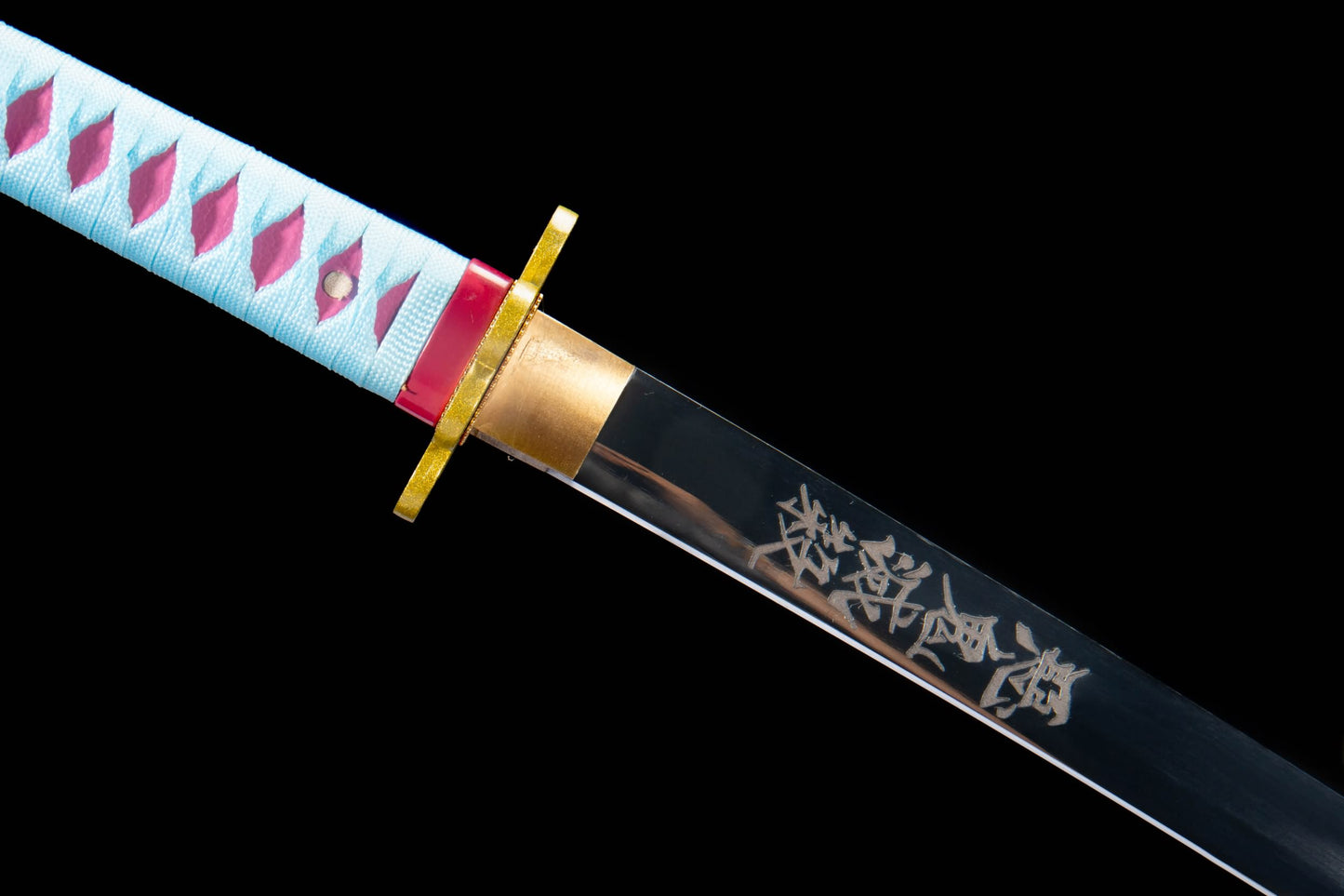 Mirror Polish Black Katana Blade Close-up