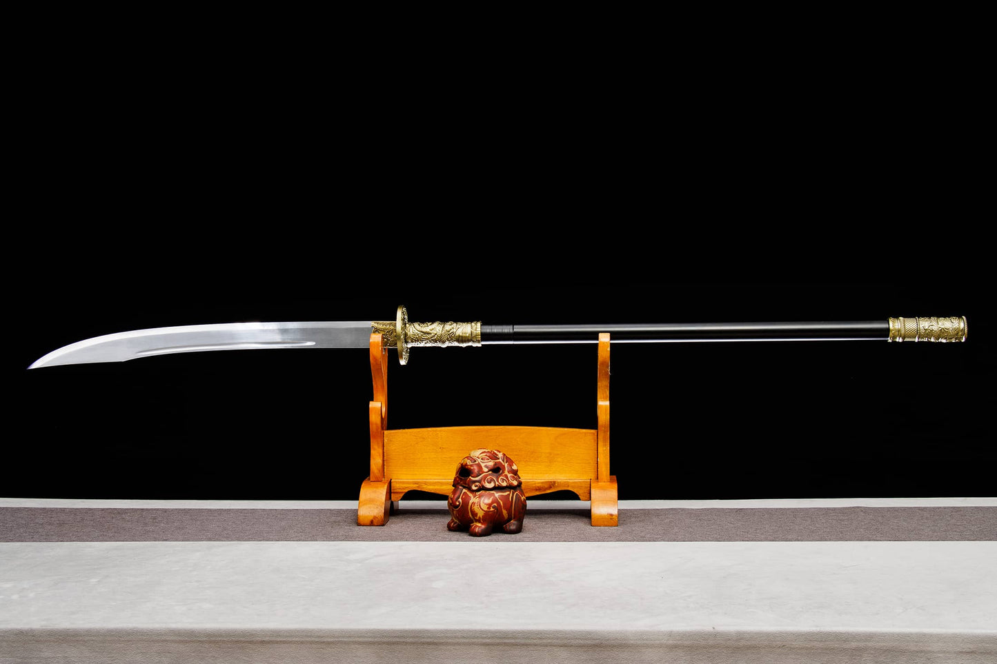 Long Dao Modular Polearm – 55″ Manganese Steel Blade, Lacquered Iron Shaft