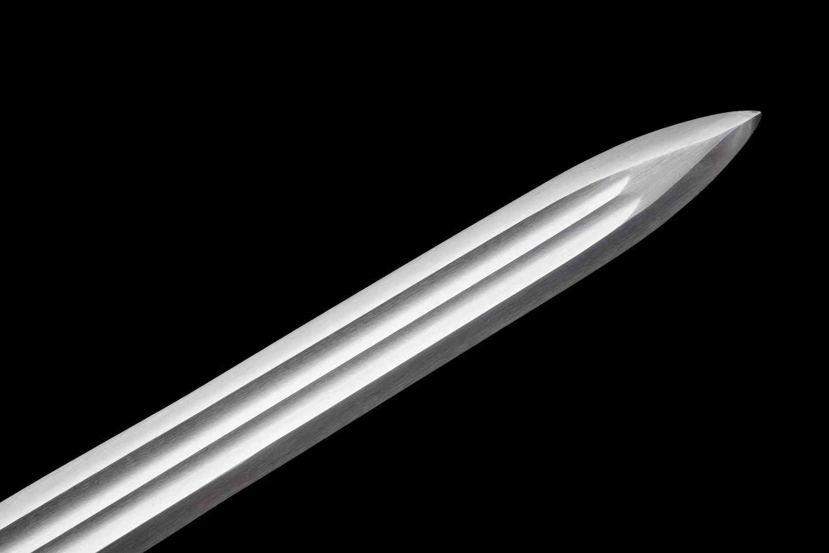 Fulong Jian | Hand-Forged High Manganese Steel Chinese Sword with Cord-Wrapped Handle & PU Leather Scabbard