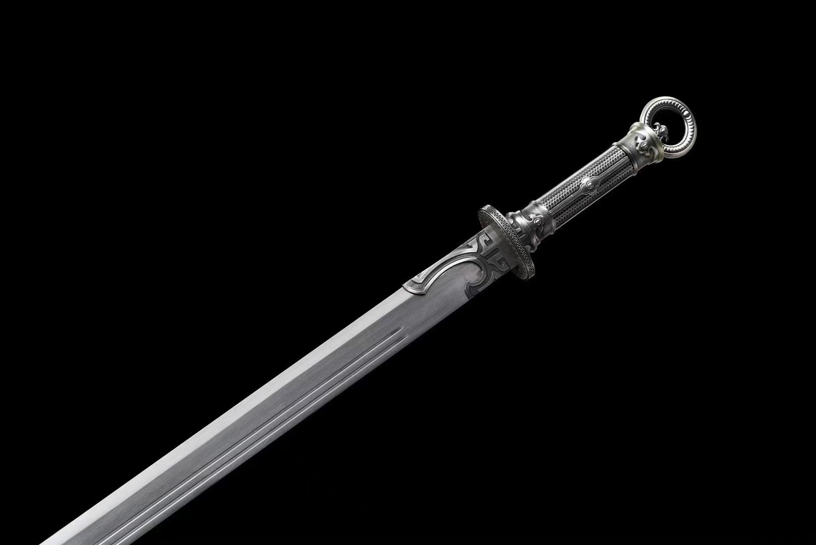 Song Dynasty Ring-Pommel Dao | Hand-Forged High Manganese Steel Chinese Saber with Rosewood Scabbard