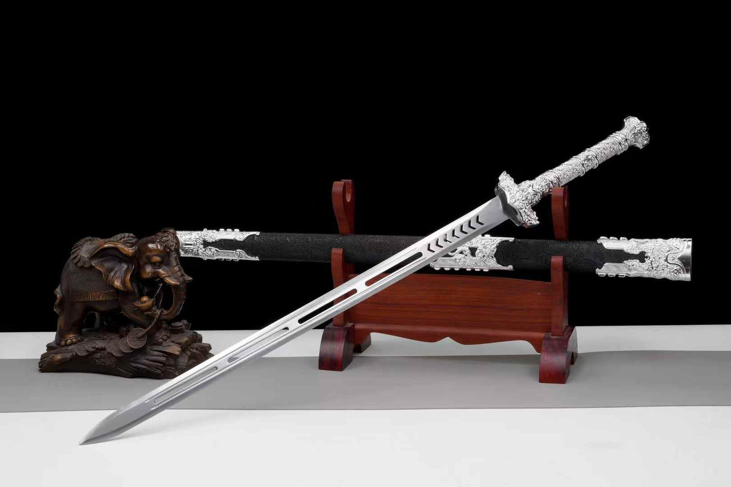 Hollow Xuanyuan Jian – Six-Facet Chinese Straight Sword for Display & Forms - Chinese Sword store