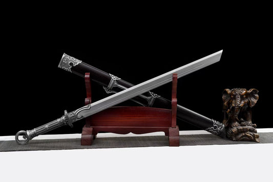 Song Dynasty Ring-Pommel Dao | Hand-Forged High Manganese Steel Chinese Saber with Rosewood Scabbard