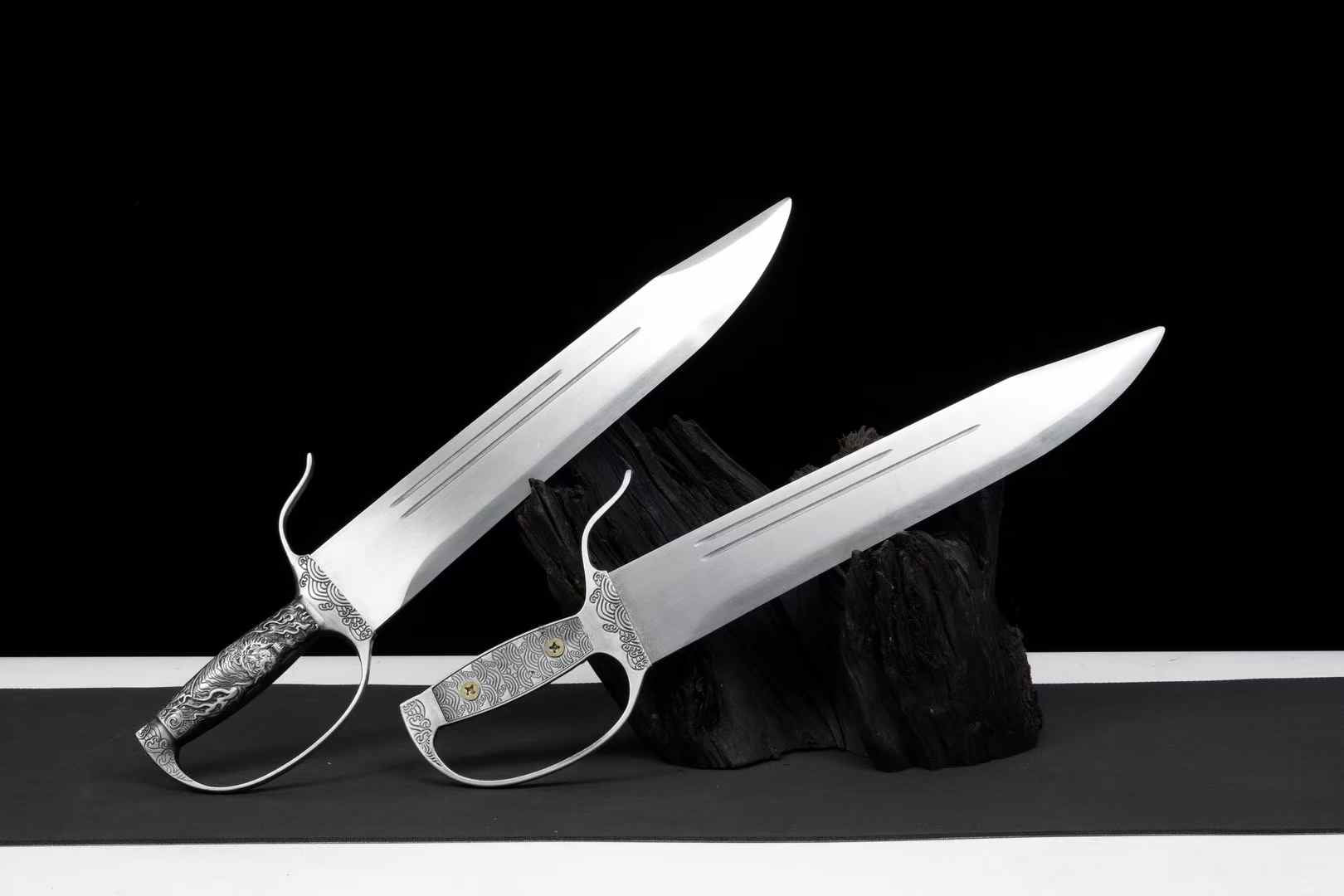 Wing Chun Butterfly Swords Set – Twin Chinese Knives with Shared Leather Scabbard