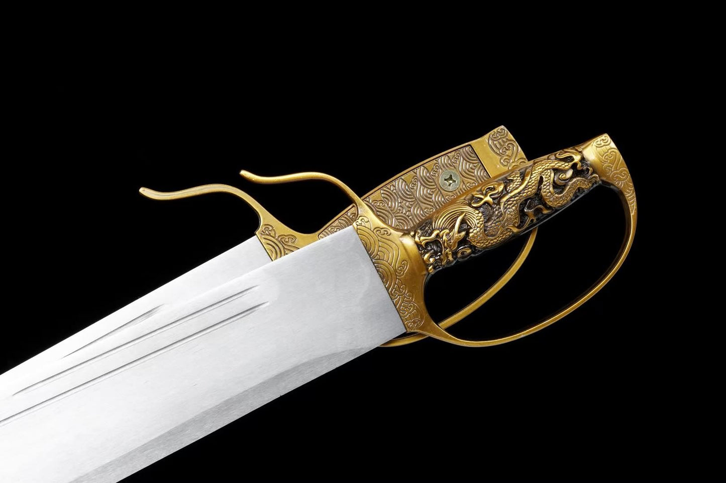 Wing Chun Butterfly Swords Twin Set | Gold-Tone Baat Cham Dao Display Blades - Chinese Sword store
