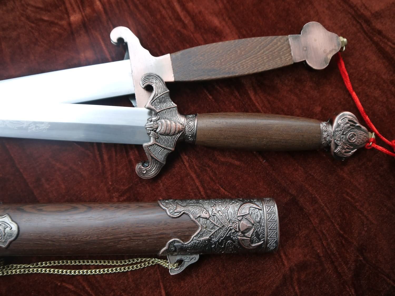 China's Double-Sword/Rosewood Scabbard/Stainless Steel/Bat Tai Chi Sword