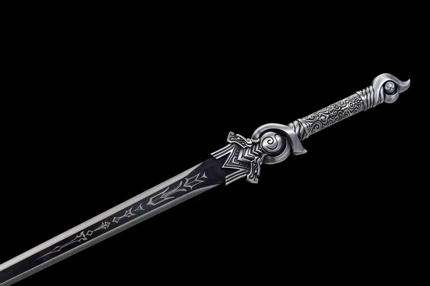 Haoque Han Jian | Hand-Forged High Manganese Steel Chinese Sword with One-Piece Alloy Handle & Wood Scabbard