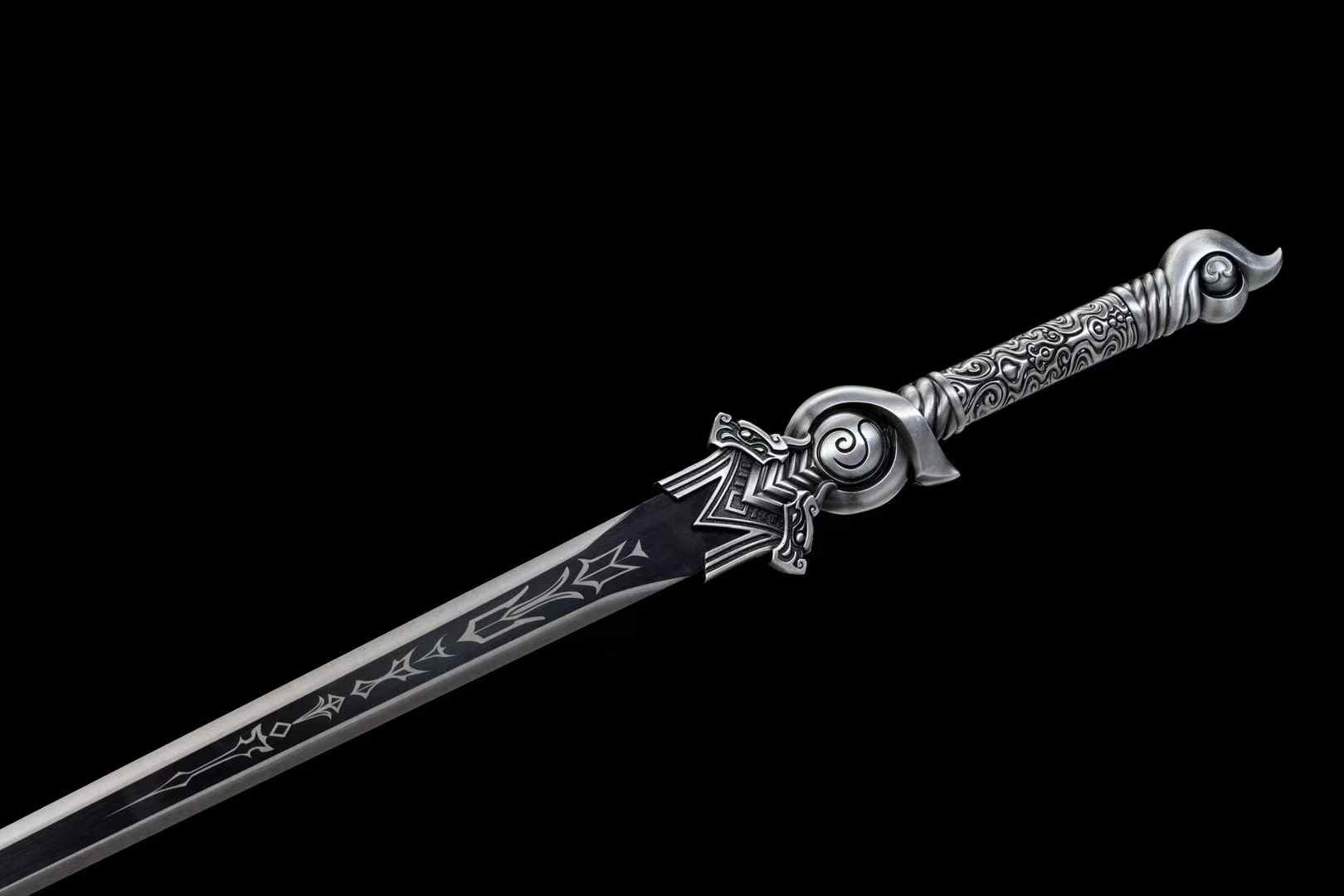 Haoque Han Jian | Hand-Forged High Manganese Steel Chinese Sword with One-Piece Alloy Handle & Wood Scabbard