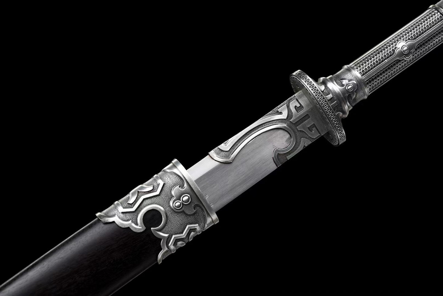 Song Dynasty Ring-Pommel Dao | Hand-Forged High Manganese Steel Chinese Saber with Rosewood Scabbard