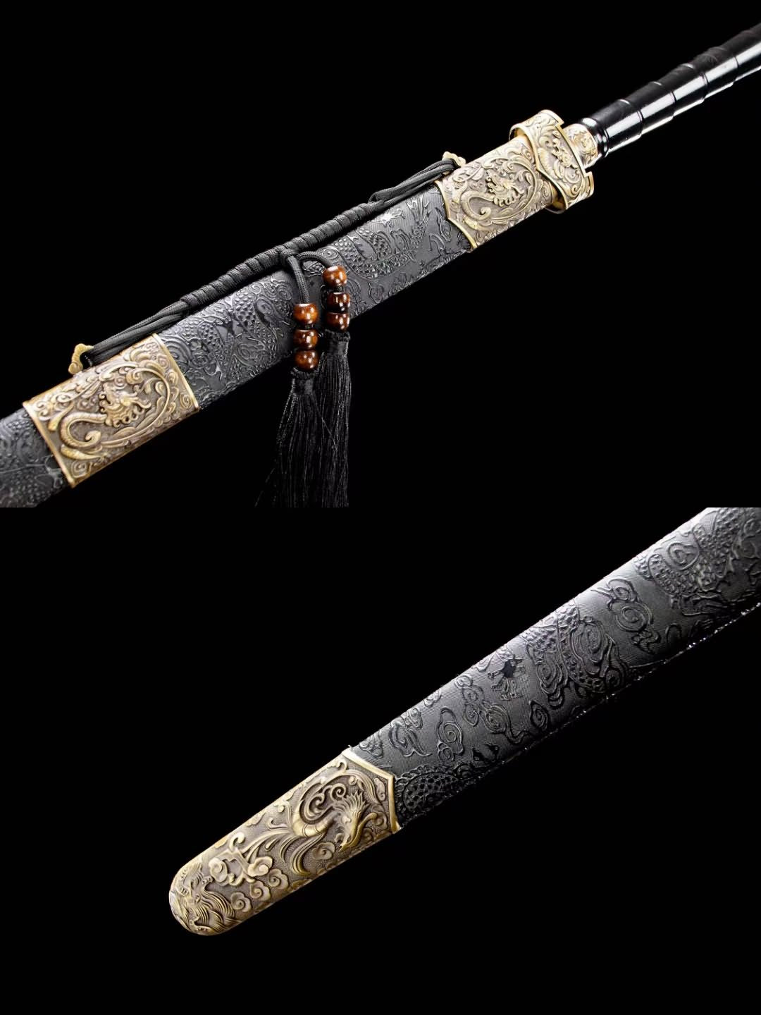 Traditional Chinese Han Sword with High Carbon Steel Etched Blade