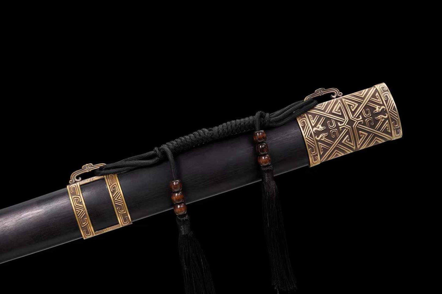 New Yue King Jian – Twisted Pattern Steel Chinese Sword with Copper Fittings