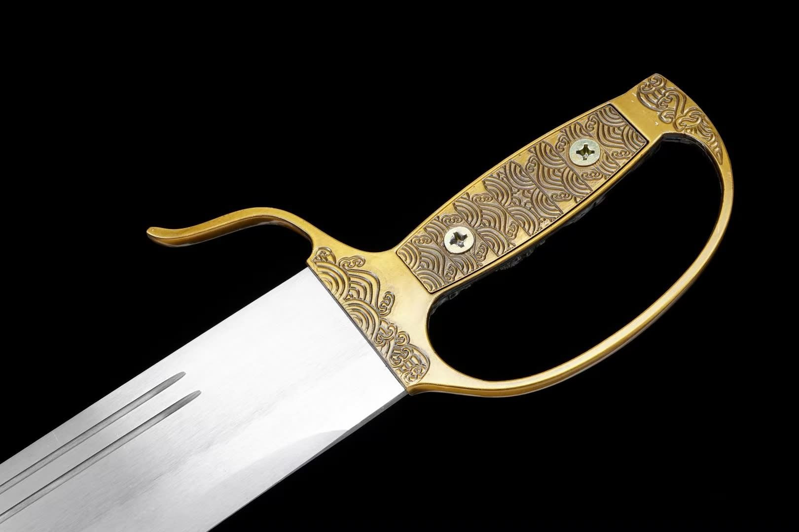 Wing Chun Butterfly Swords Twin Set | Gold-Tone Baat Cham Dao Display Blades - Chinese Sword store