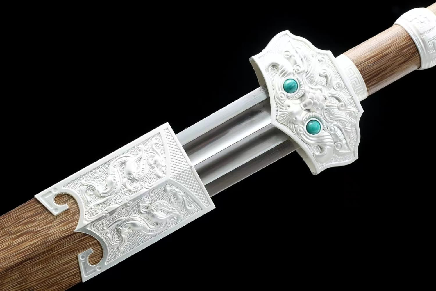 Han jian Sword with Forged High Carbon Steel Blades-Rosewood Scabbard and Alloy Fittings