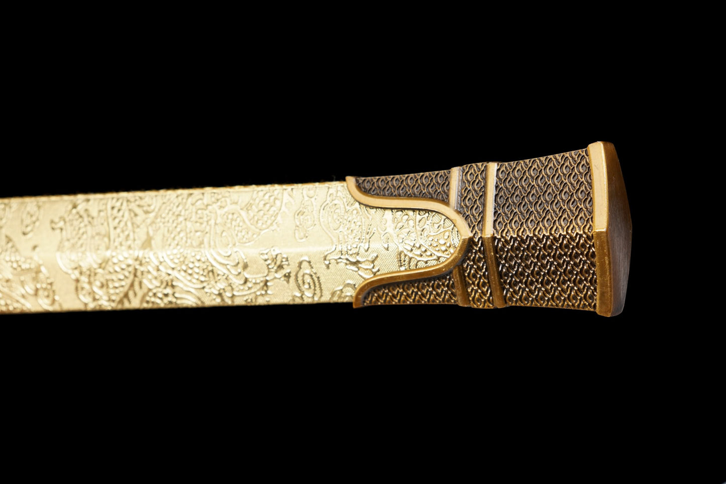 Longyuan Jian – Engraved Chinese Sword with Dragon Scabbard & Brass-Style Fittings