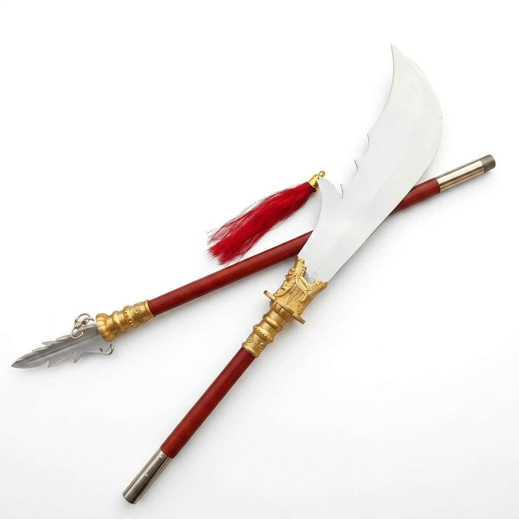 78.7-Inch Stainless-Steel Guan Dao with Two-Section Wood Pole