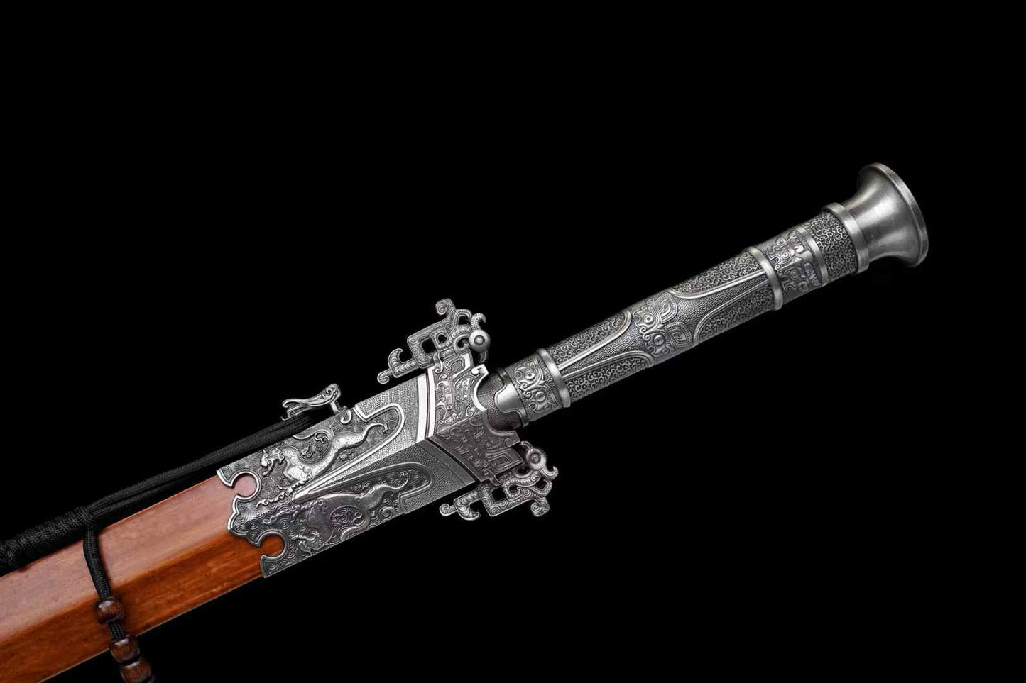 Han Jian Sword | Hand-Forged High Manganese Steel Chinese Jian with Rosewood Scabbard & Alloy Fittings