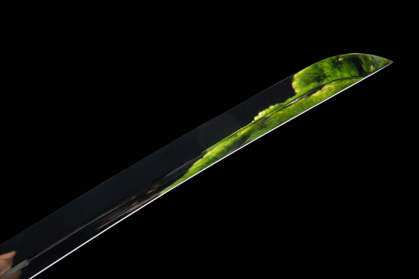 Anime Inspired Katana – Hand Forged 1065 High Carbon Steel Mirror Black Blade with Piano Lacquer Scabbard