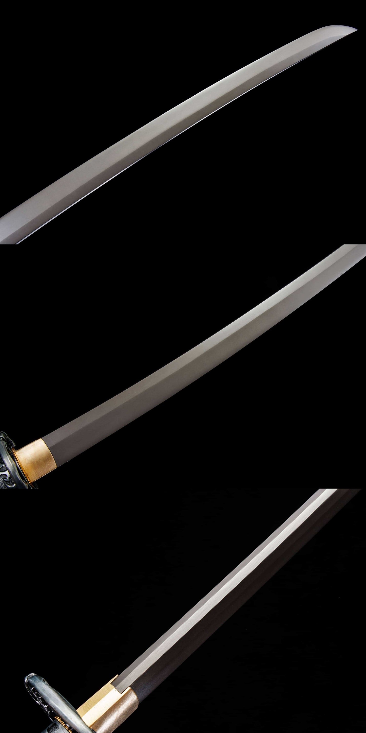 katana sword with lacquered wood saya on display stand