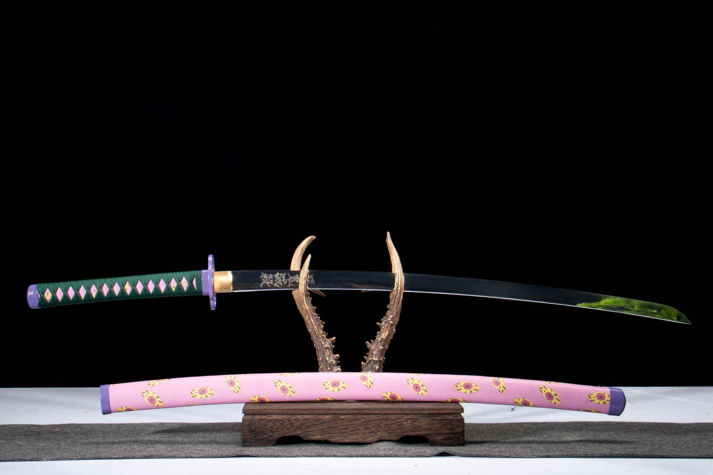 Kokushibo Inspired Katana – Hand Forged 1065 High Carbon Steel Anime Japanese Sword with Mirror Polish Blade